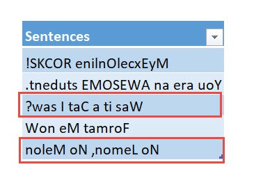 Reverse Text Function Using Macros In Excel