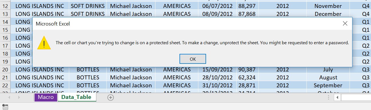 Unprotect Active Worksheet Using Macros In Excel