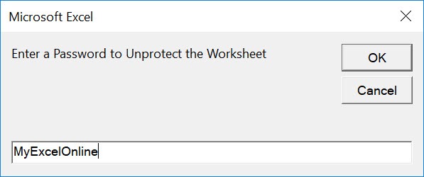 Unprotect Active Worksheet Using Macros In Excel