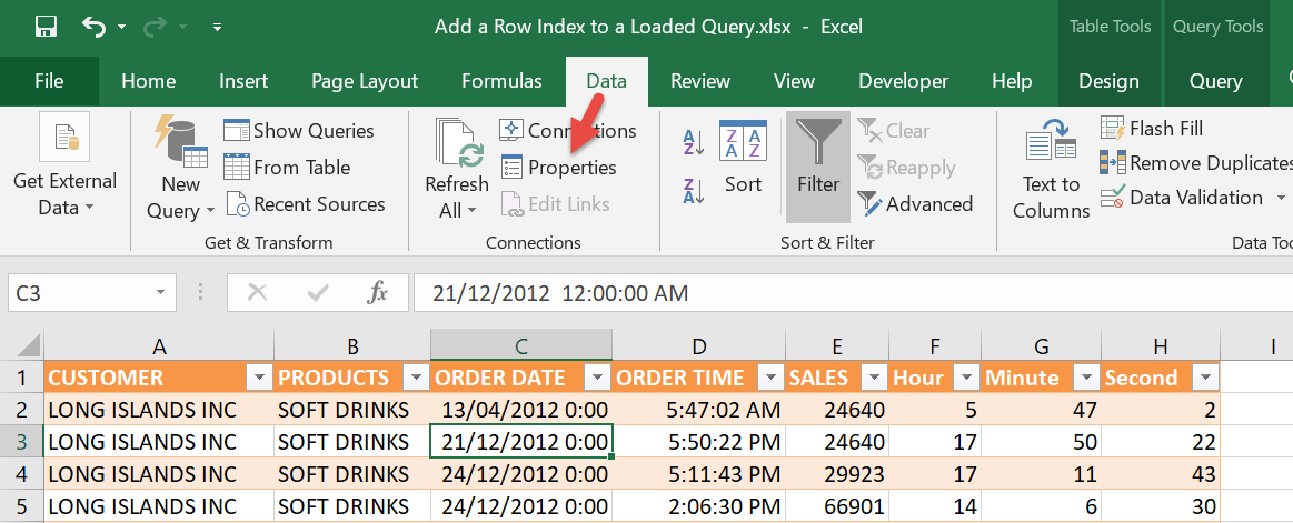 Add a Row Index to a Loaded Query Using Power Query