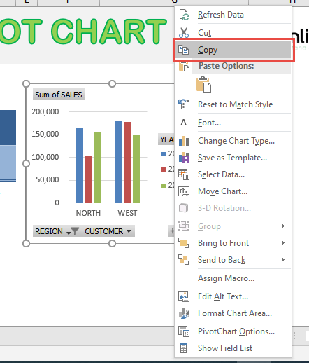 Copy a Pivot Chart