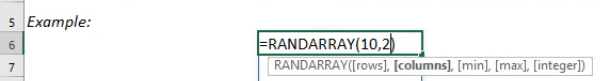 RANDARRAY Formula in Excel