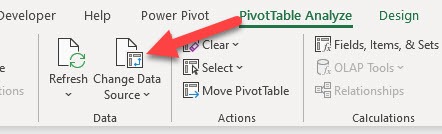 Change Data Source in Pivot Table