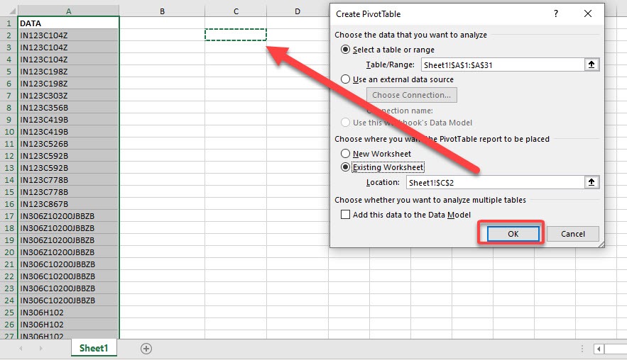 Clean Data Set for Pivot Table