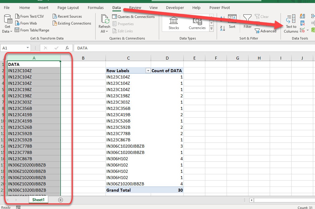 Clean Data Set for Pivot Table