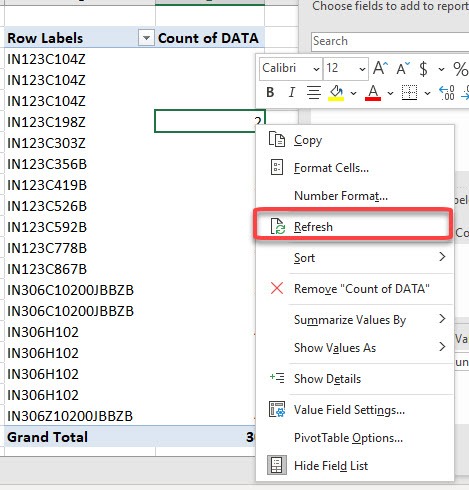 Clean Data Set for Pivot Table