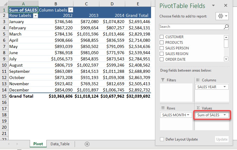 Field Name Formatting in Excel Pivot Tables