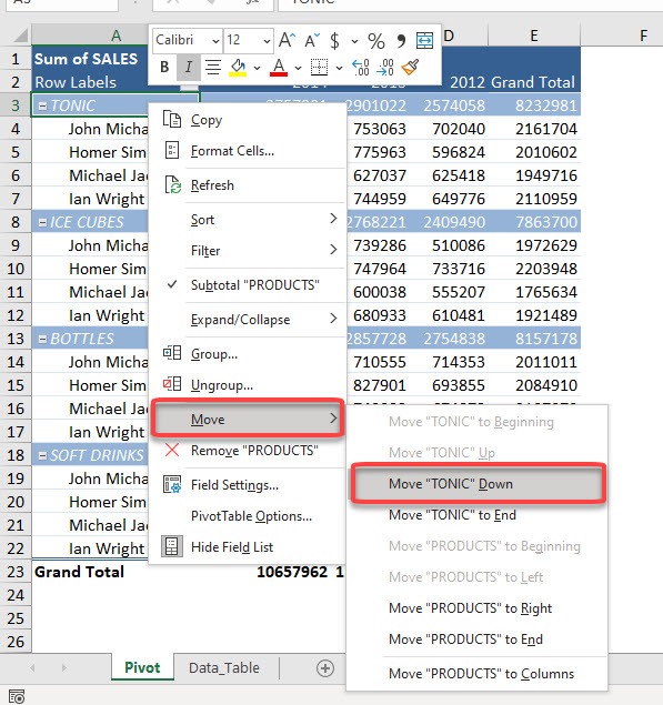 Move and Remove Fields and Items in Excel Pivot Tables