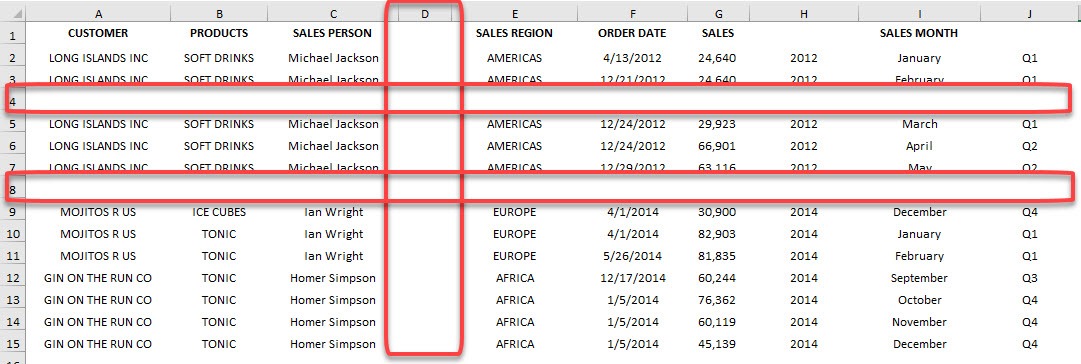 Prepare Data for Excel Pivot Tables