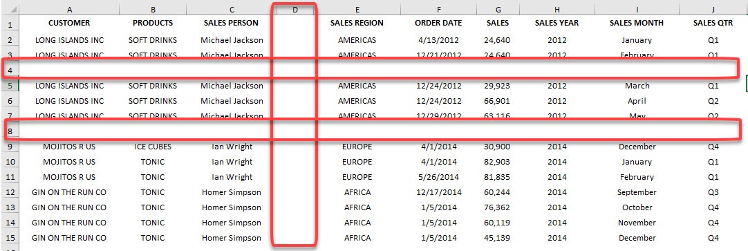 Prepare Data for Excel Pivot Tables