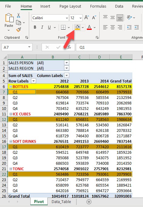 Select & Format Fields in Excel Pivot Tables