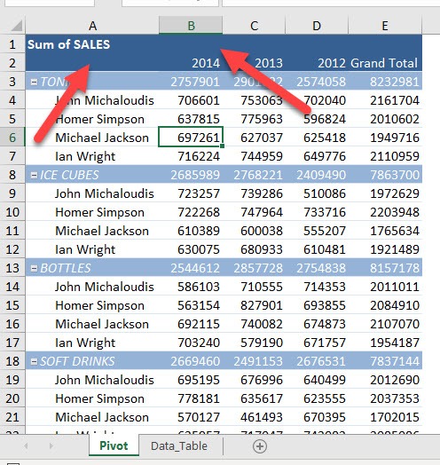 Show/Hide Field Headers in Excel Pivot Tables