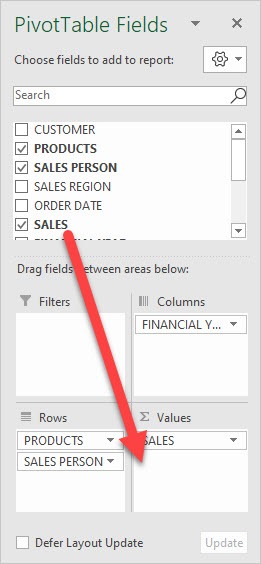 Print Excel Pivot Table on two pages