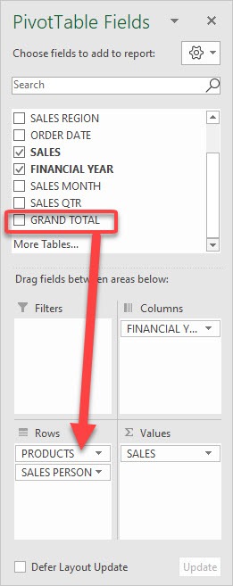 Show Multiple Grand Totals