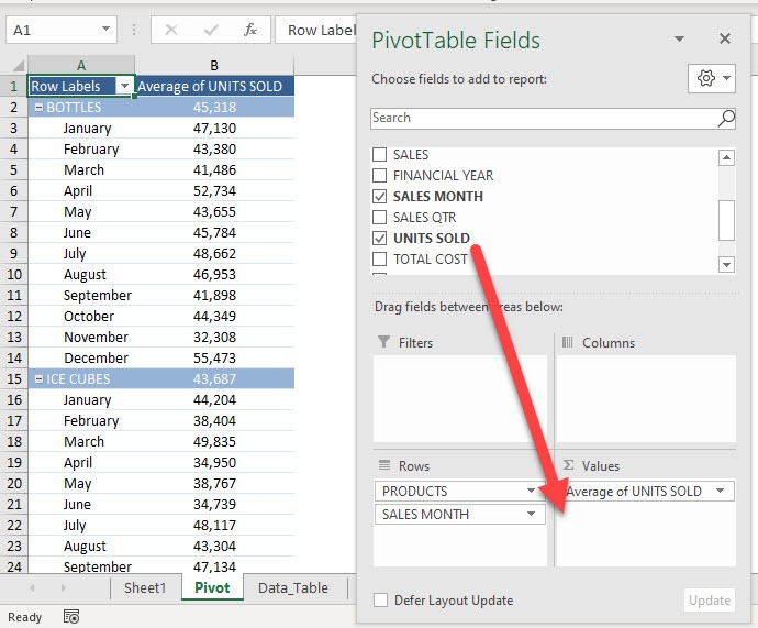 Product in Excel Pivot Tables