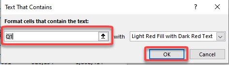 Highlight Cell Rules based on text labels