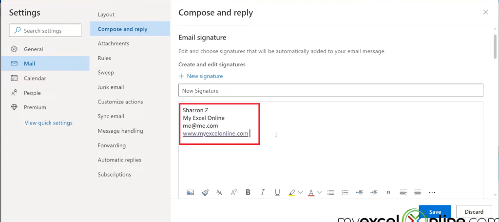 How to Setup A Signature in Outlook