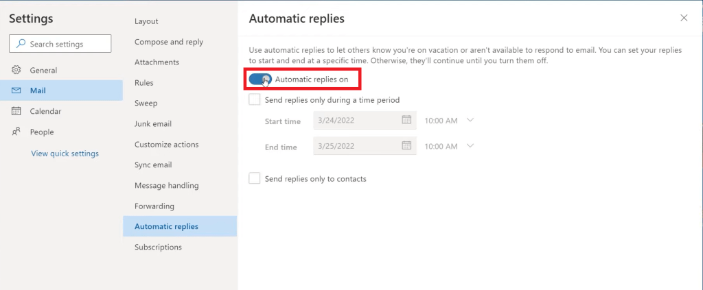 How to Set Up Outlook Automatic Reply