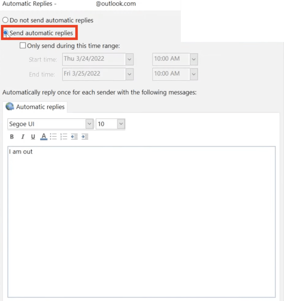 How to Set Up Outlook Automatic Reply