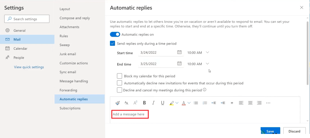 How to Set Up Outlook Automatic Reply