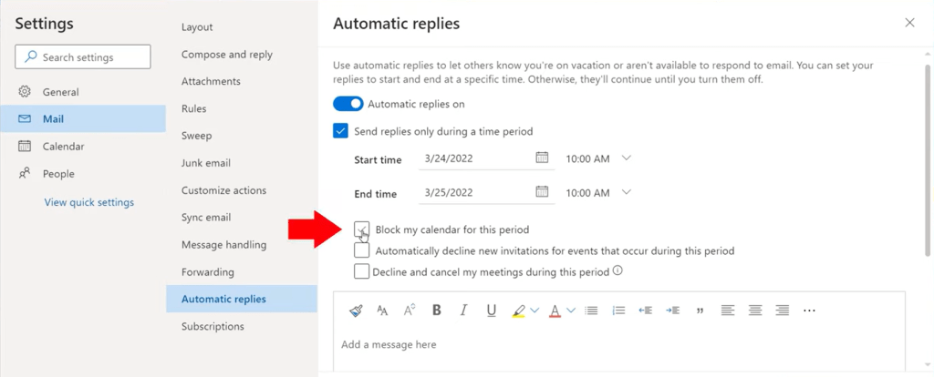 How to Set Up Outlook Automatic Reply