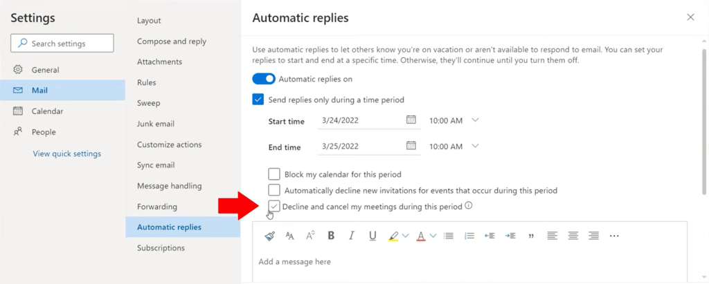 How to Set Up Outlook Automatic Reply