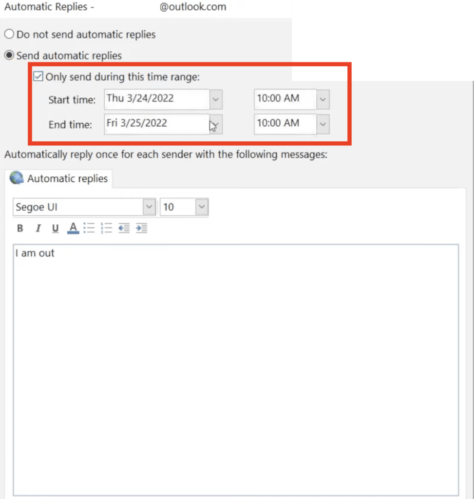 How to Set Up Outlook Automatic Reply