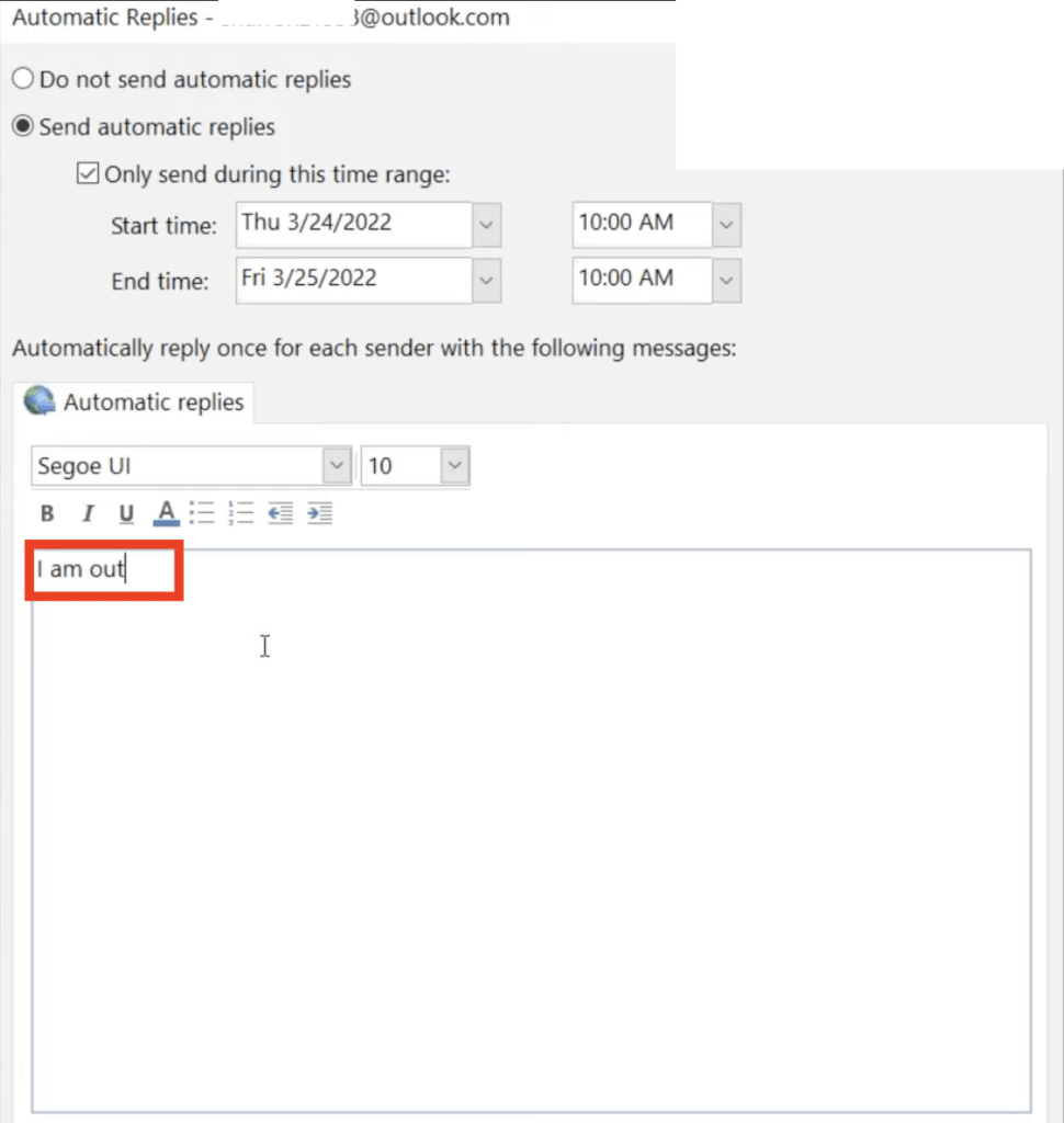 How to Set Up Outlook Automatic Reply
