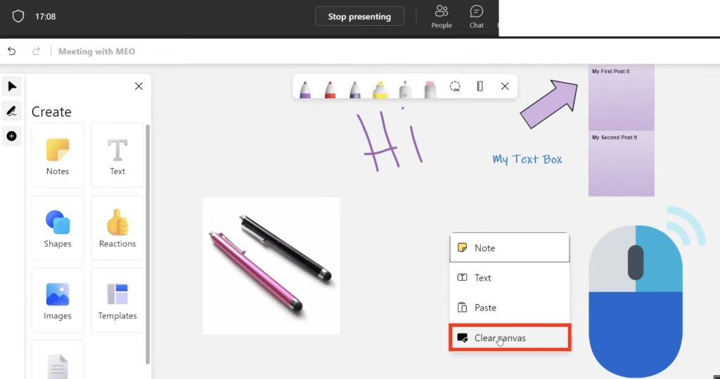 Using the Whiteboard in Microsoft Teams