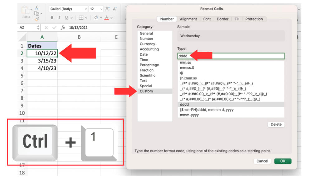 Get the Day Name for a Date in Microsoft Excel - 3 Easy Ways