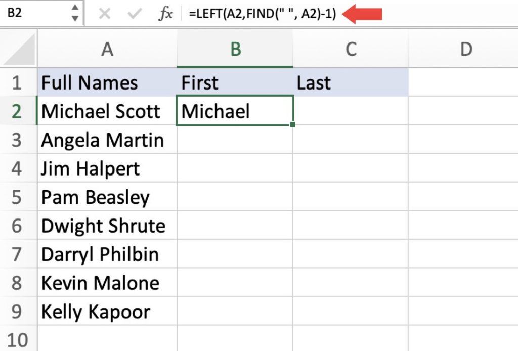 How to Separate Names in Microsoft Excel Easily