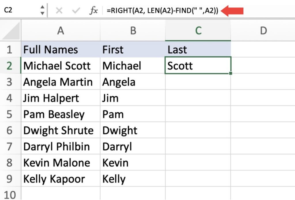 How to Separate Names in Microsoft Excel Easily