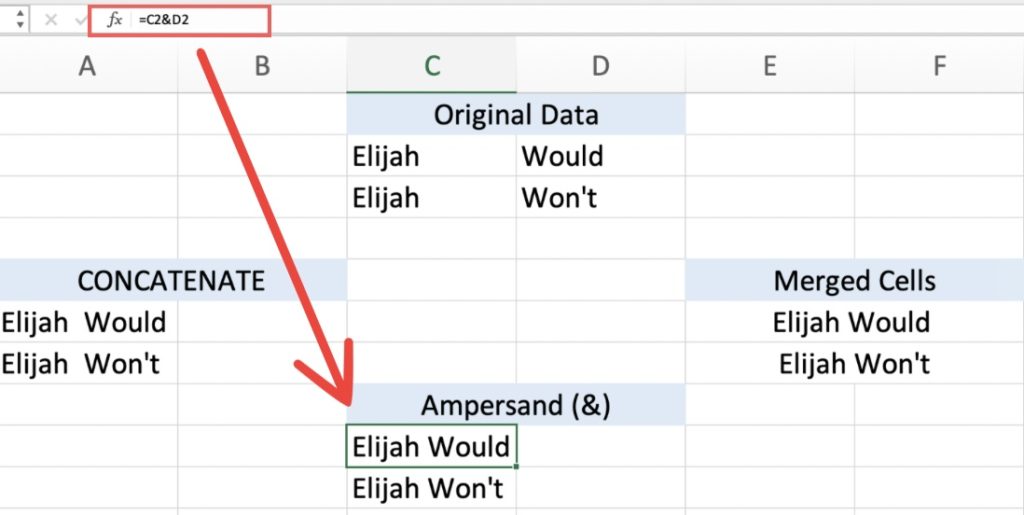 Concatenate in Excel - With and Without Separator