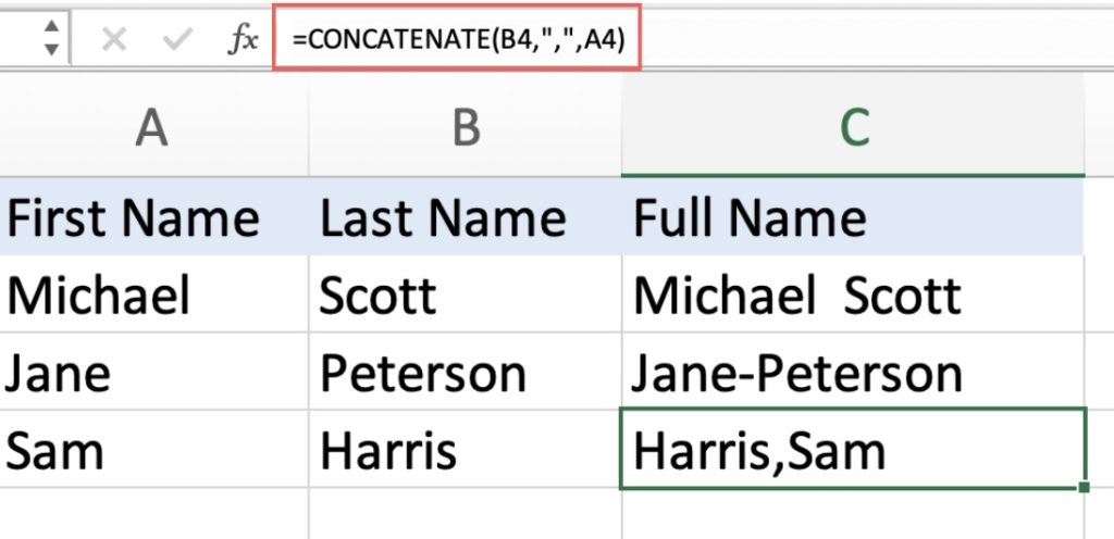 Concatenate in Excel - With and Without Separator