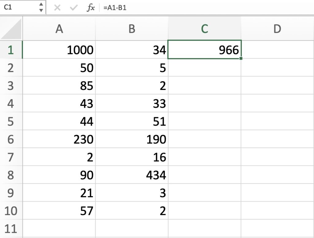 Creative Ways to Subtract in Excel