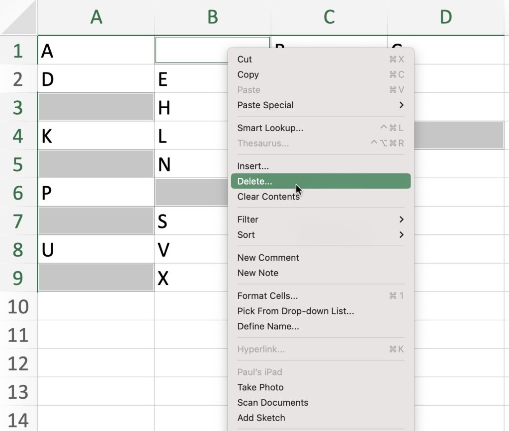 How to Delete Blank Cells in Excel