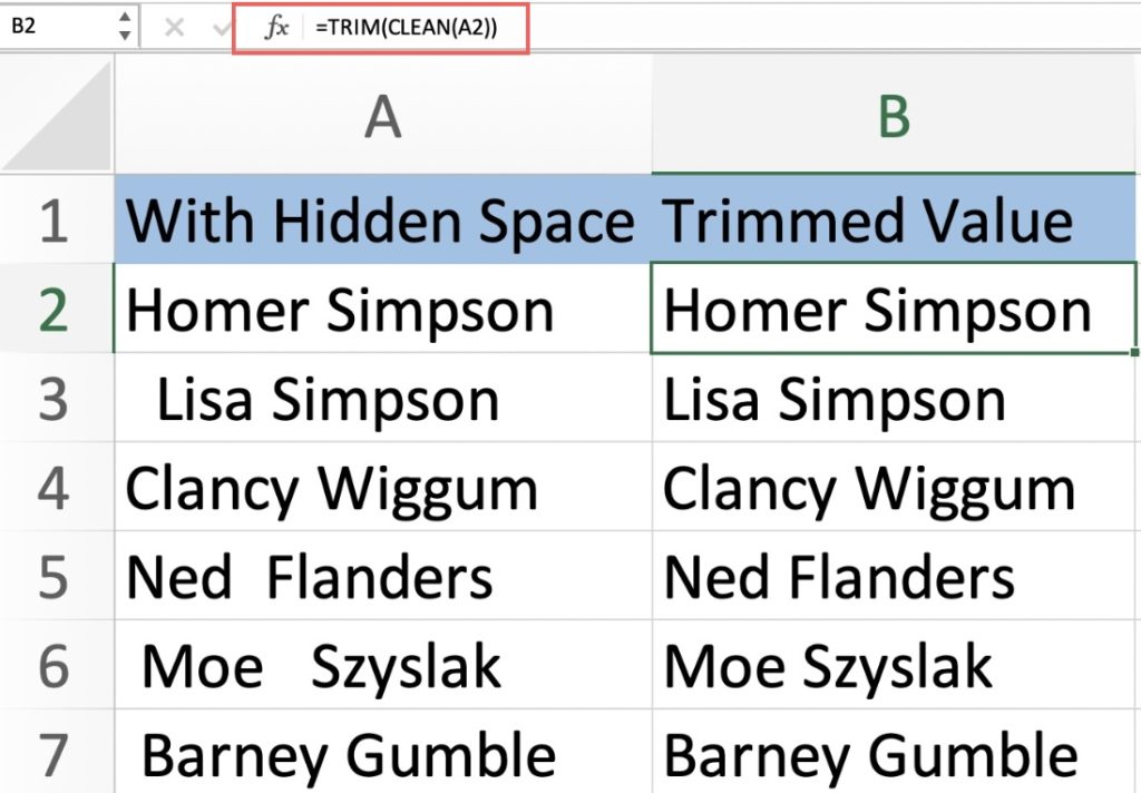 How to Delete Spaces in Excel - Line Breaks, and Non-Breaking Characters in Excel