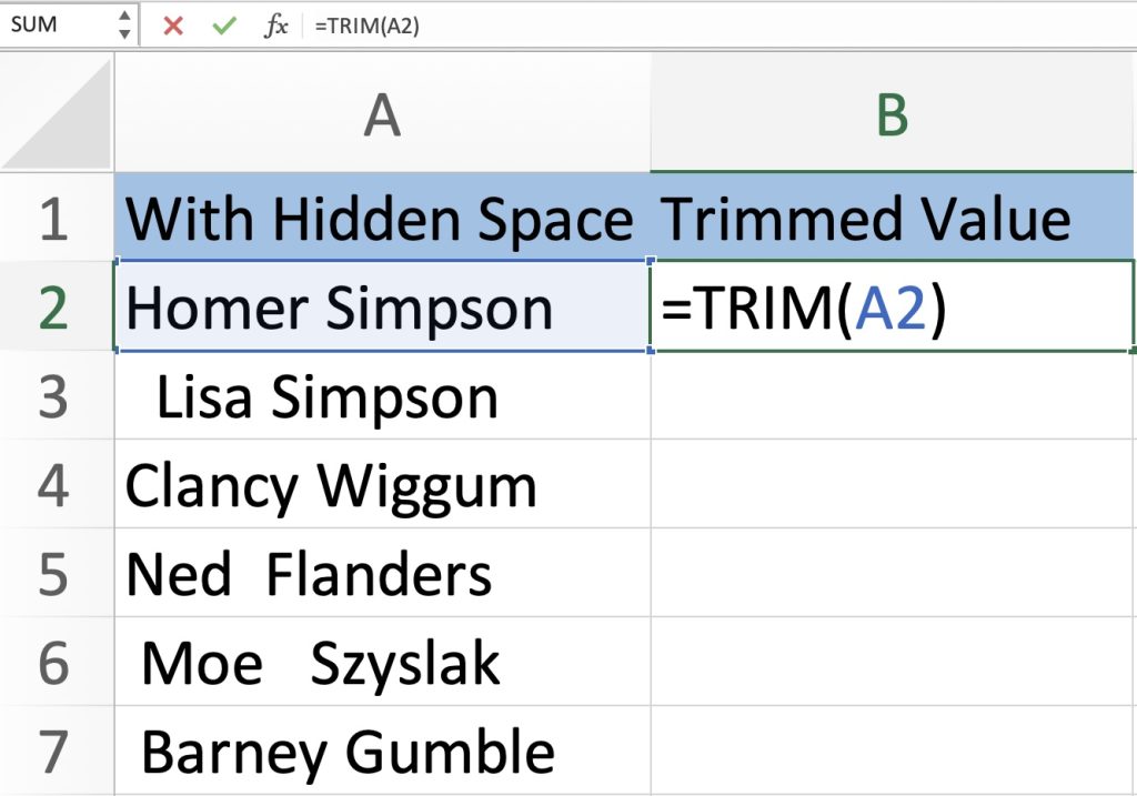 How to Delete Spaces in Excel - Line Breaks, and Non-Breaking Characters in Excel