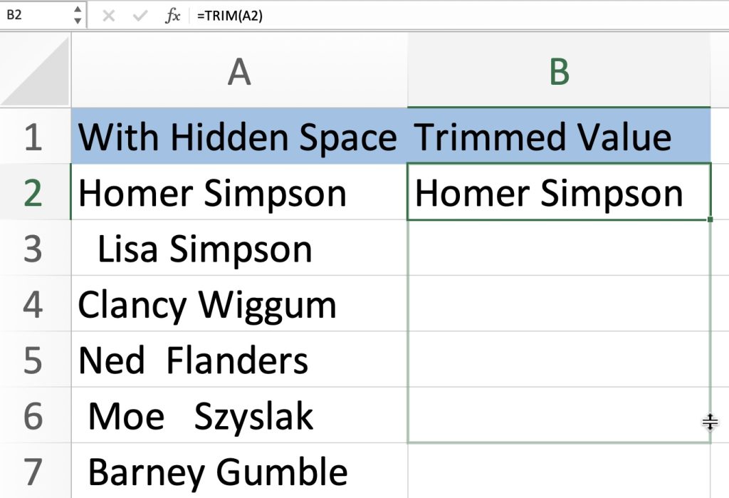 How to Delete Spaces in Excel - Line Breaks, and Non-Breaking Characters in Excel