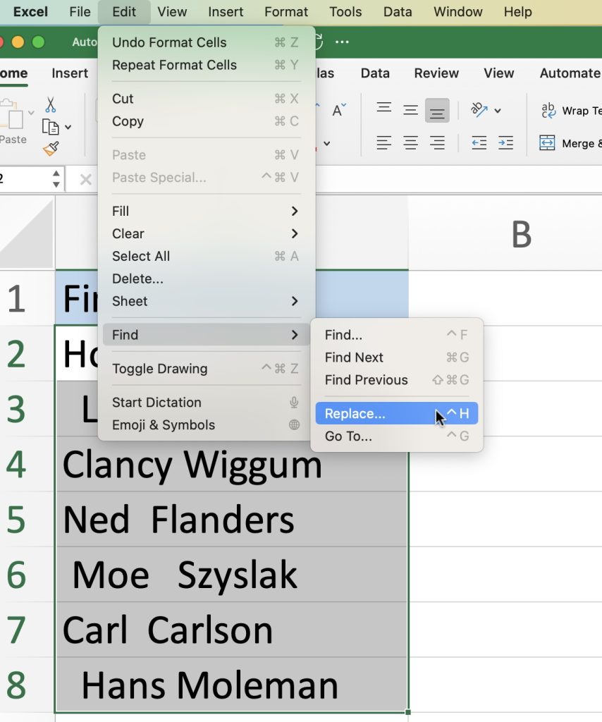 How to Delete Spaces in Excel - Line Breaks, and Non-Breaking Characters in Excel