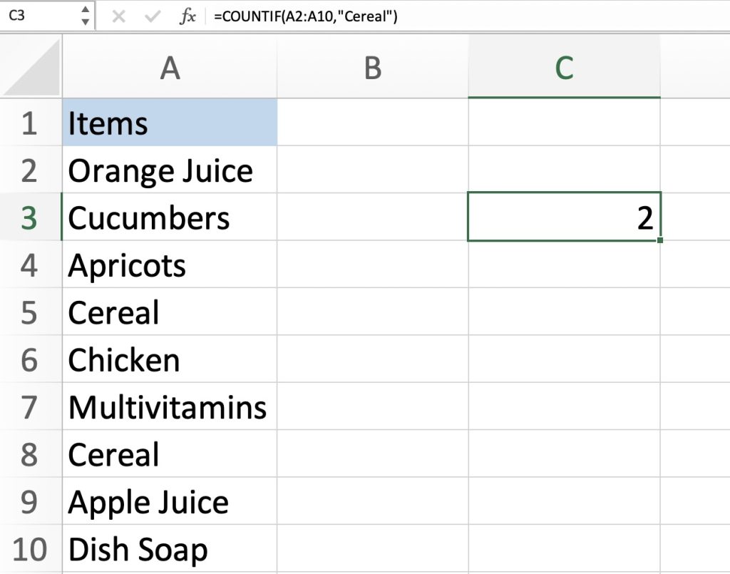 The COUNTIF Function for Beginners in Excel