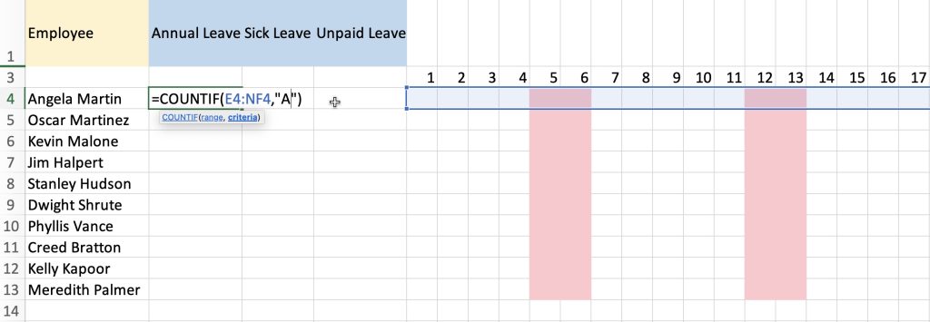 How to Create A Yearly Leave Record for Employees in Excel - The Easy Way