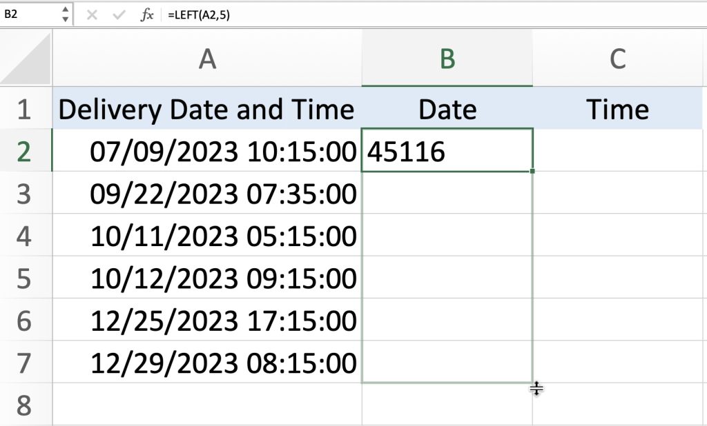 How to Separate Date and Time in Excel