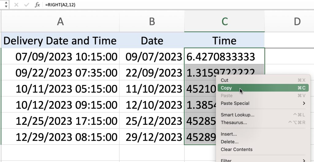 How to Separate Date and Time in Excel