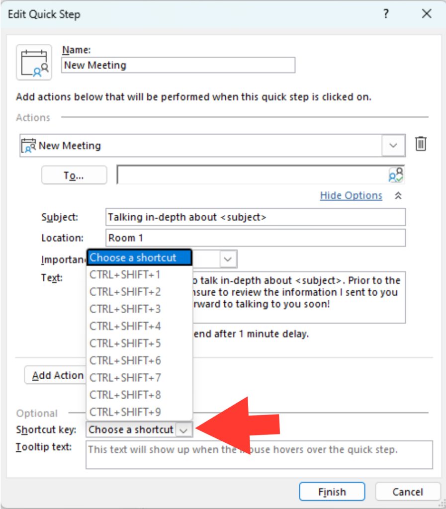 Meeting templates for outlook