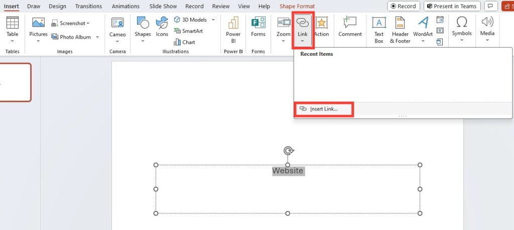 Clickable hyperlinks in powerpoint