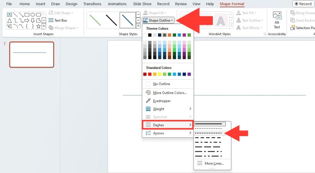 Dotted Lines in PowerPoint