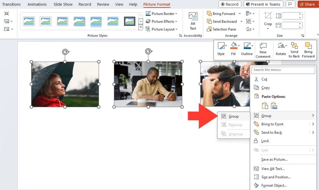 Mirror objects in powerpoint