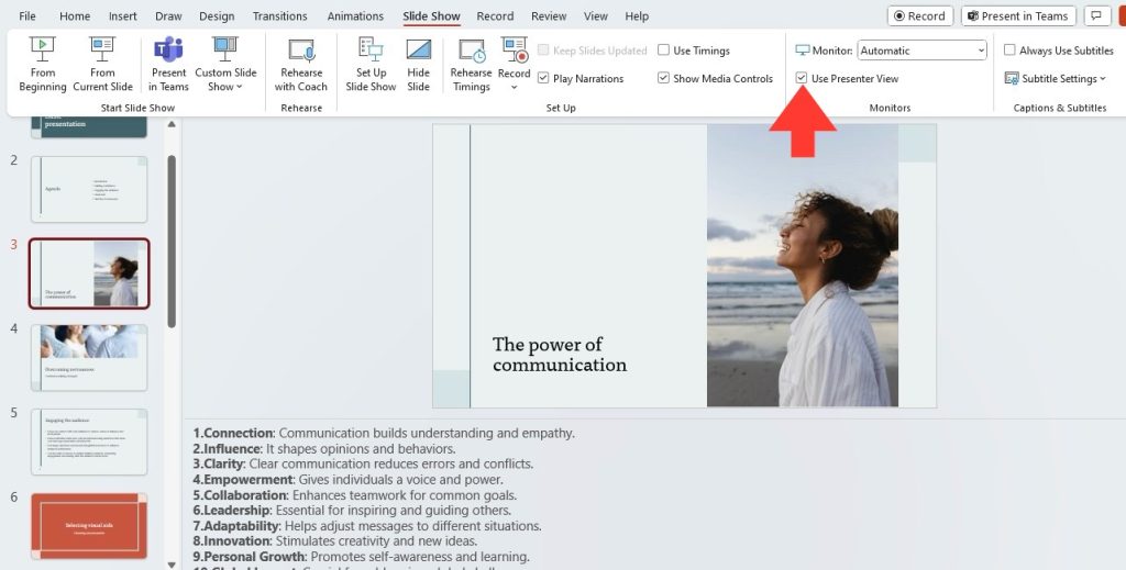 Speaker Notes in PowerPoint