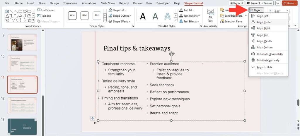 Add Columns in PowerPoint Slides